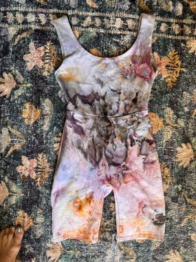 Of Earth & Salt Watercolor Tie-Dye One-Piece Romper - Pink Multi